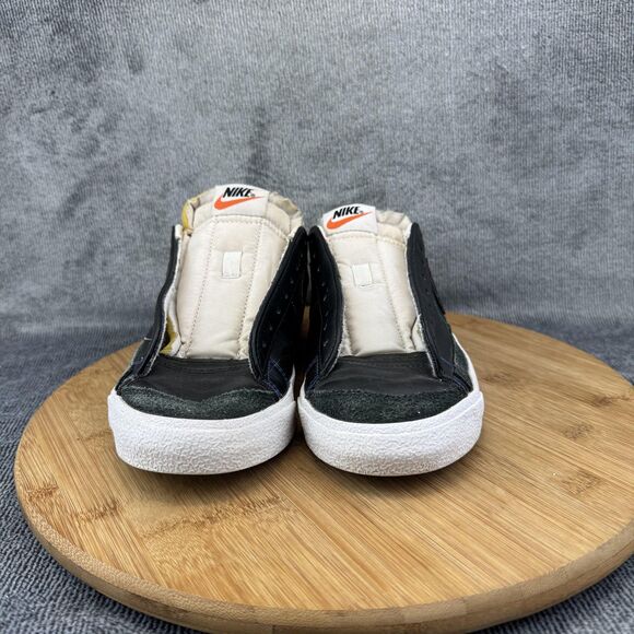 Nike Blazer Low 77 Shoes Womens Size 7.5 Black Leather Rainbow Stitch DJ6000-001 - Picture 2 of 9